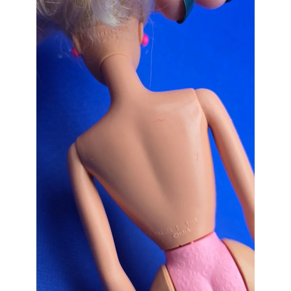 Vintage Mattel Barbie Doll Ruffle Fun #2433 Doll Only No Clothing 90s Earrings
